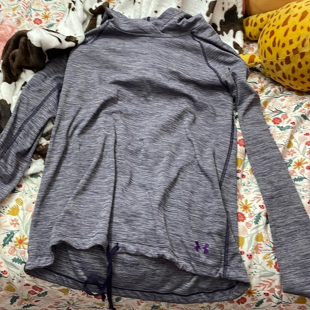 Greyish purple athletic understood longsleeve with hood